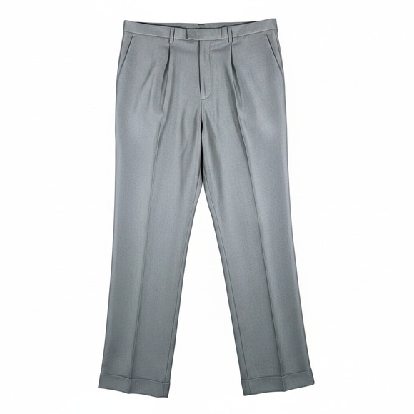 Dockers Other - Dockers Men's Pleated Relaxed Fit Trousers Grey Tencel Blend Cuffed Pants 44x30